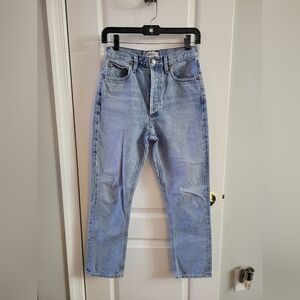 AGOLDE Riley High Rise Straight Crop Jeans Renewal 100% Cotton Button Fly 25